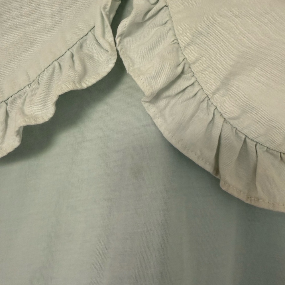 Sea New York Pale Blue Short Sleeve Top with Ruffled Peter Pan Collar - Picture 2 of 6